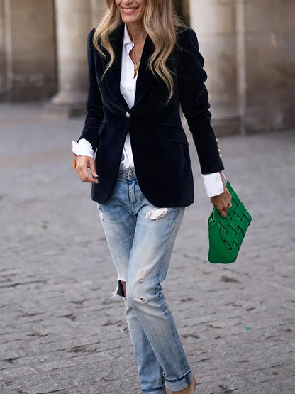 VIVIAN | Sammetsgull-knapp Blazer