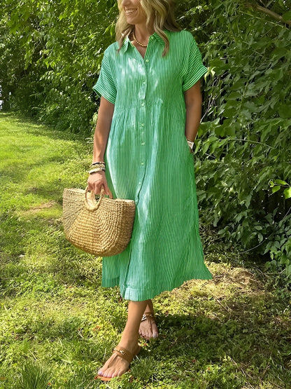 Kjellina | Randig Skjortklänning