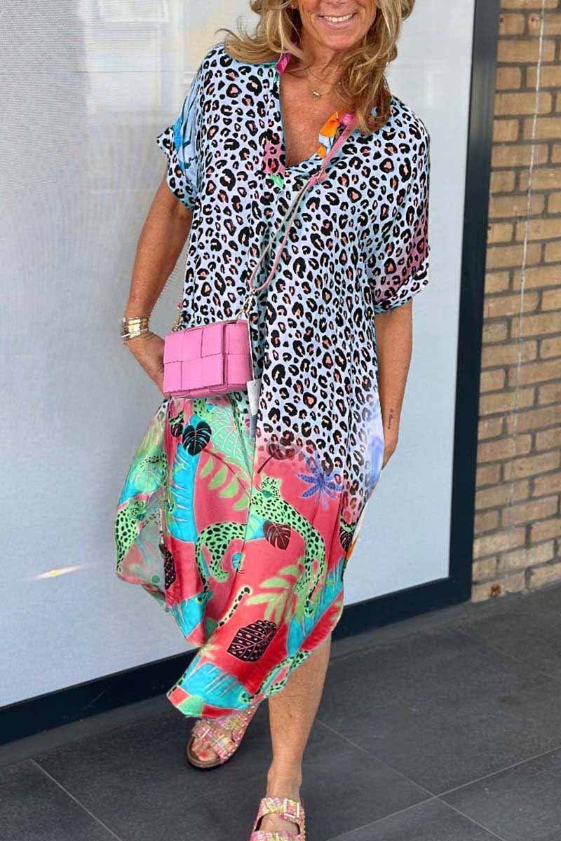 Amanda - Avslappad Leopardklänning