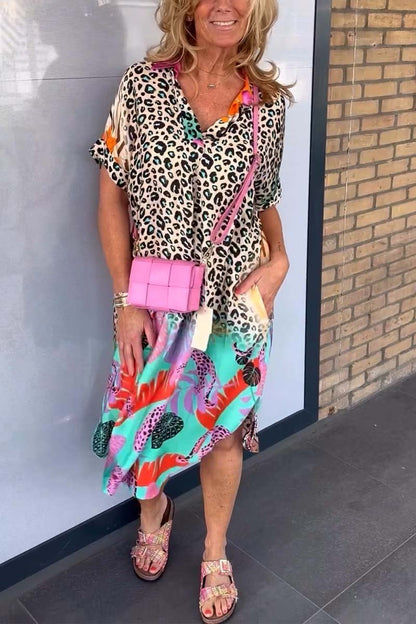 Amanda - Avslappad Leopardklänning
