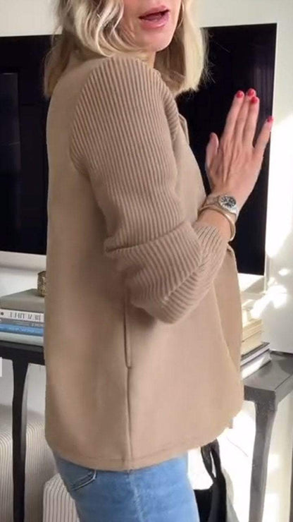 Celeste | Elegant Blazer med Ribbstickade Ärmar