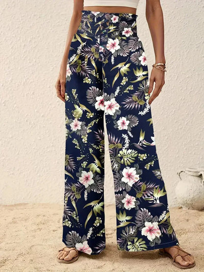 Léonie™ | Lett Dam Sommerbyxa med Unikt Blommönster