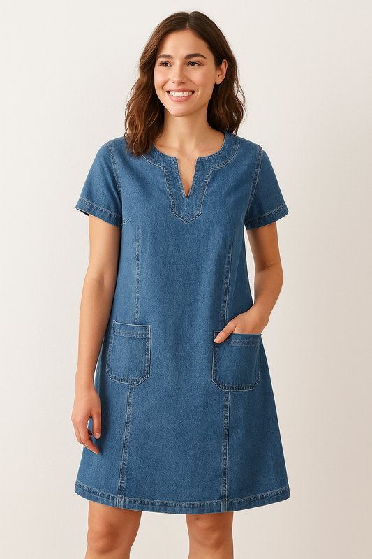 Mathea | Mjuk Denimklänning