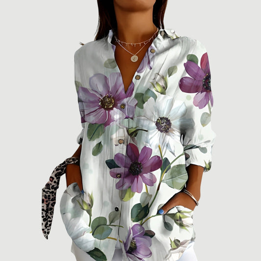 Silje™ | Konstnärlig Blomma Blus