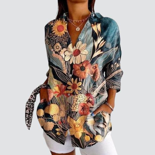 Astrid™ | Konstnärlig Blomst Blus