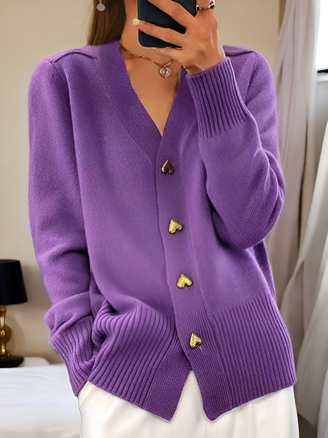 Cora | Cardigan med hjärtknappar