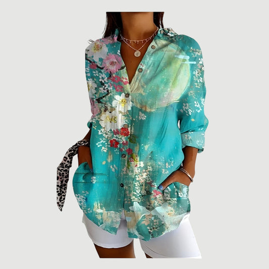 Ella™ | Konstnärlig Blomma Blus